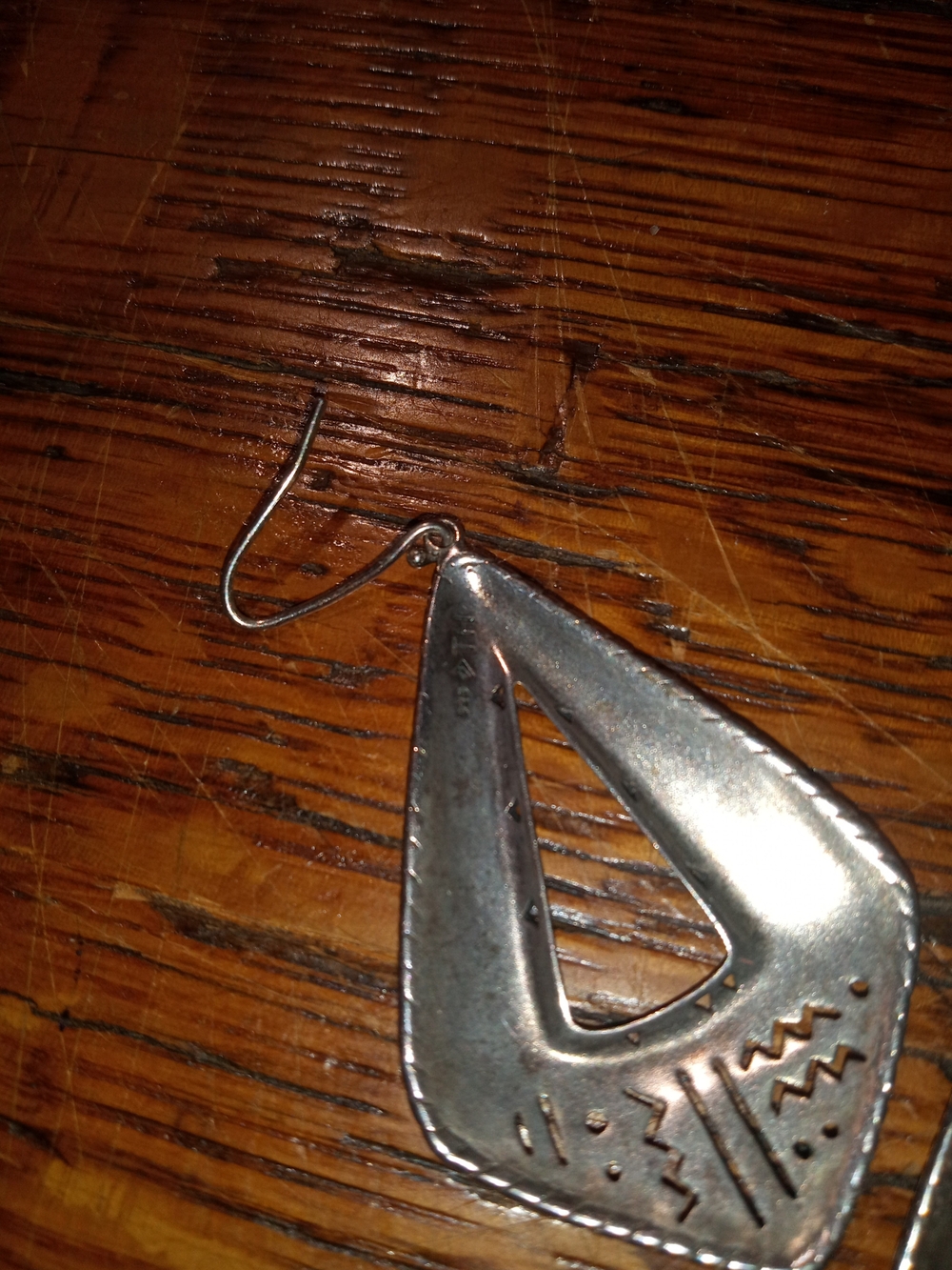 Silpada Silver Geometric Cutout Drop Earrings - Picture 3 of 3
